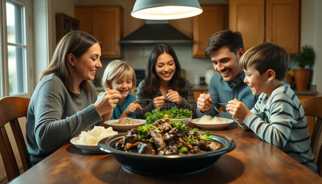 Busy Family Enjoying Crockpot Beef Meals